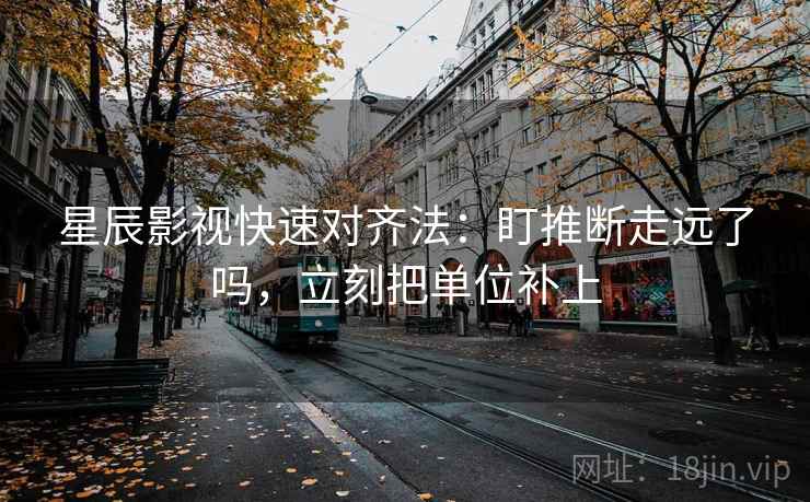 星辰影视快速对齐法：盯推断走远了吗，立刻把单位补上  第2张