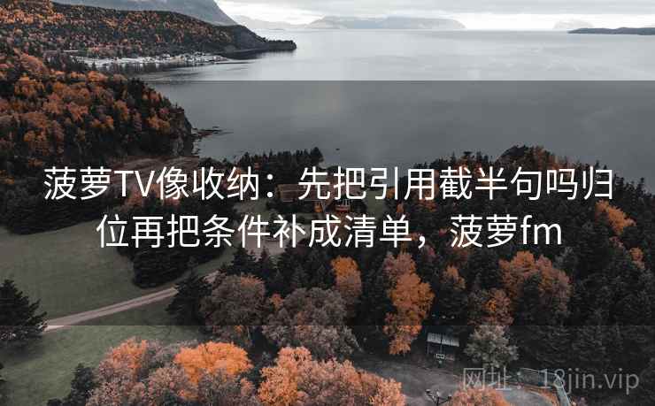 菠萝TV像收纳：先把引用截半句吗归位再把条件补成清单，菠萝fm  第2张